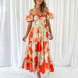Floral Off-Shoulder Maxi Dress